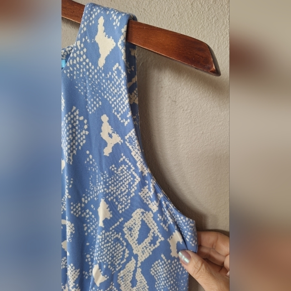 J. McLaughlin Womens Blue/White Snake Print Sleeveless Catalina Dress Size S - Picture 3 of 7